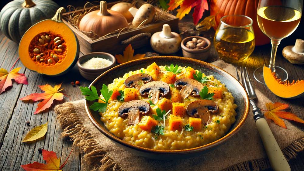 risotto zucca e funghi